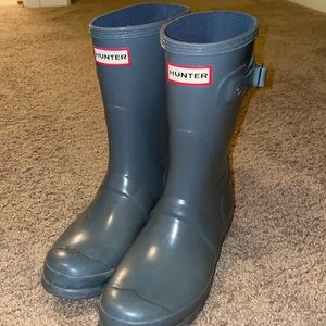 Gently worn hunter rain boots